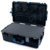 Pelican 1595 Air Case, Black with Blue Handles & Push-Button Latches Pick & Pluck Foam with Mesh Lid Organizer ColorCase 015950-0101-110-121