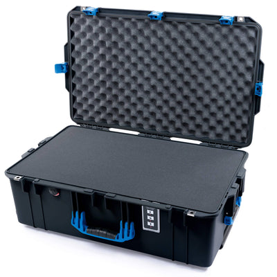 Pelican 1595 Air Case, Black with Blue Handles & Push-Button Latches Pick & Pluck Foam with Convoluted Lid Foam ColorCase 015950-0001-110-121