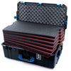 Pelican 1595 Air Case, Black with Blue Handles & Push-Button Latches Custom Tool Kit (6 Foam Inserts with Convoluted Lid Foam) ColorCase 015950-0060-110-121