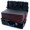 Pelican 1595 Air Case, Black with Blue Handles & Push-Button Latches Custom Tool Kit (6 Foam Inserts with Mesh Lid Organizer) ColorCase 015950-0160-110-121