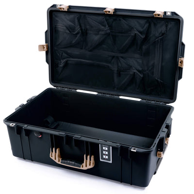 Pelican 1595 Air Case, Black with Desert Tan Handles & Latches Mesh Lid Organizer Only ColorCase 015950-0100-110-311