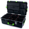 Pelican 1595 Air Case, Black with Lime Green Handles & Latches TrekPak Divider System with Laptop Computer Lid Pouch ColorCase 015950-0220-110-301
