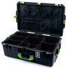 Pelican 1595 Air Case, Black with Lime Green Handles & Latches TrekPak Divider System with Mesh Lid Organizer ColorCase 015950-0120-110-301