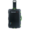 Pelican 1595 Air Case, Black with Lime Green Handles & Latches ColorCase