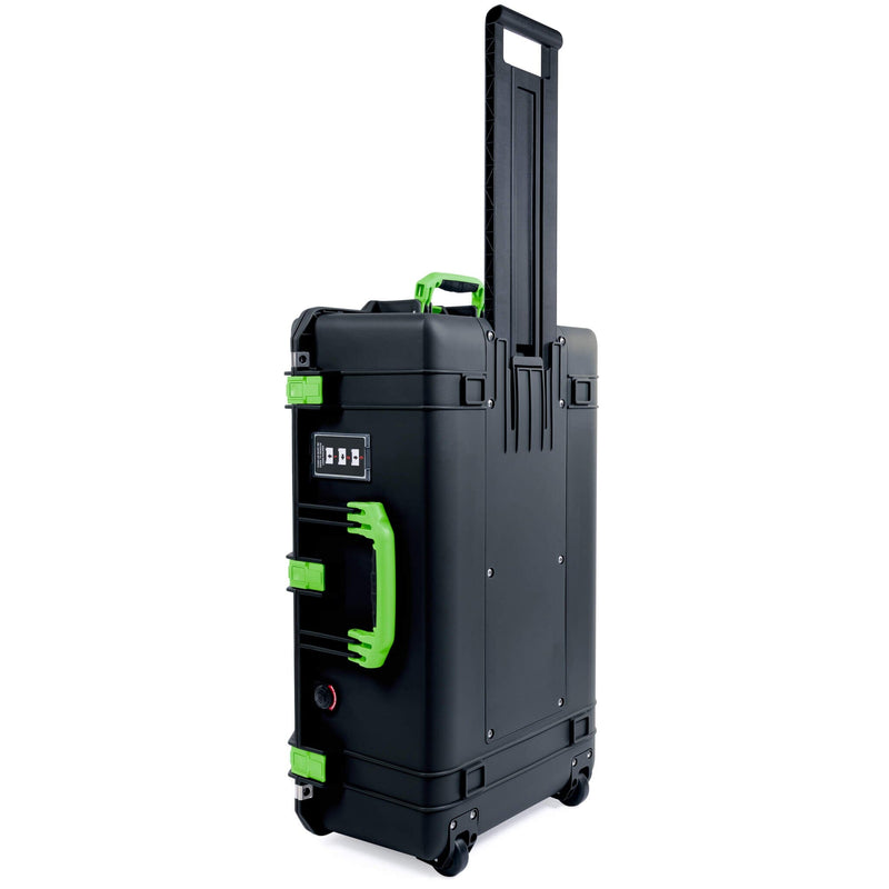 Pelican 1595 Air Case, Black with Lime Green Handles & Latches ColorCase 