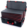 Pelican 1595 Air Case, Black with Red Handles & Push-Button Latches Custom Tool Kit (6 Foam Inserts with Convoluted Lid Foam) ColorCase 015950-0060-110-321