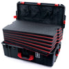 Pelican 1595 Air Case, Black with Red Handles & Push-Button Latches Custom Tool Kit (6 Foam Inserts with Mesh Lid Organizer) ColorCase 015950-0160-110-321