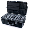 Pelican 1595 Air Case, Black with Silver Handles & Push-Button Latches Gray Padded Microfiber Dividers with Laptop Computer Lid Pouch ColorCase 015950-0270-110-180