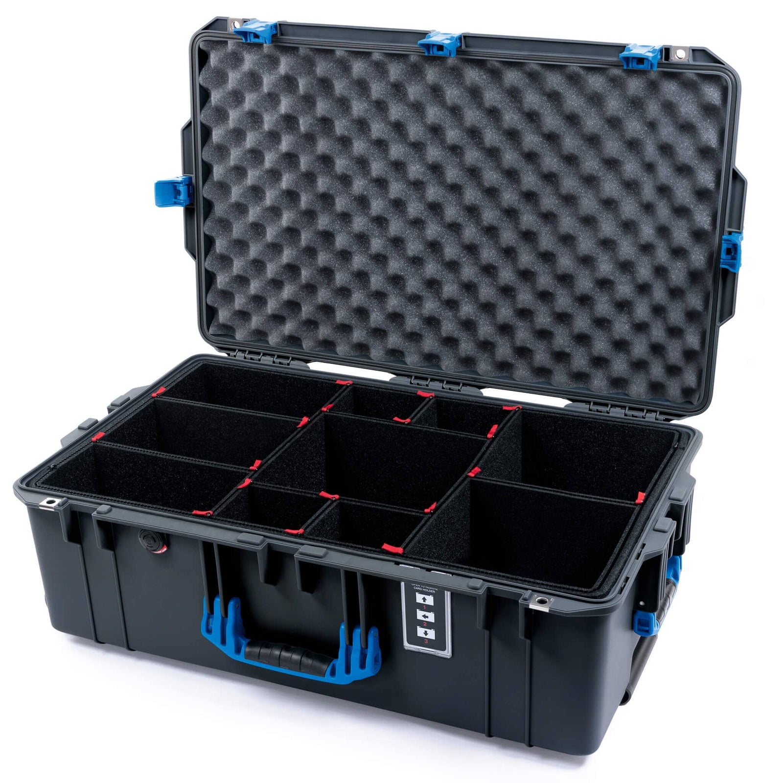 Pelican 1595 Air Case - Charcoal & Blue - TrekPak Divider System / Lid Foam