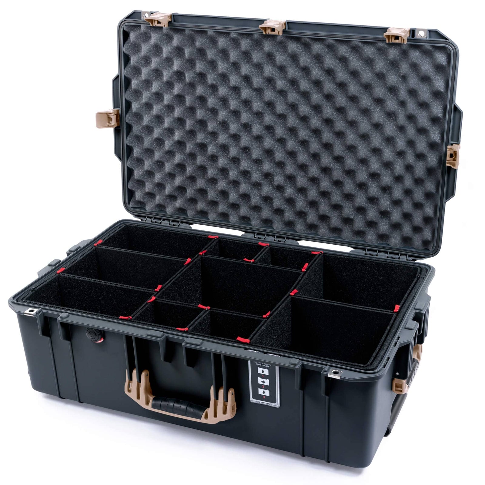 Pelican 1595 Air Case - Charcoal & Desert Tan - TrekPak Divider System / Lid Foam
