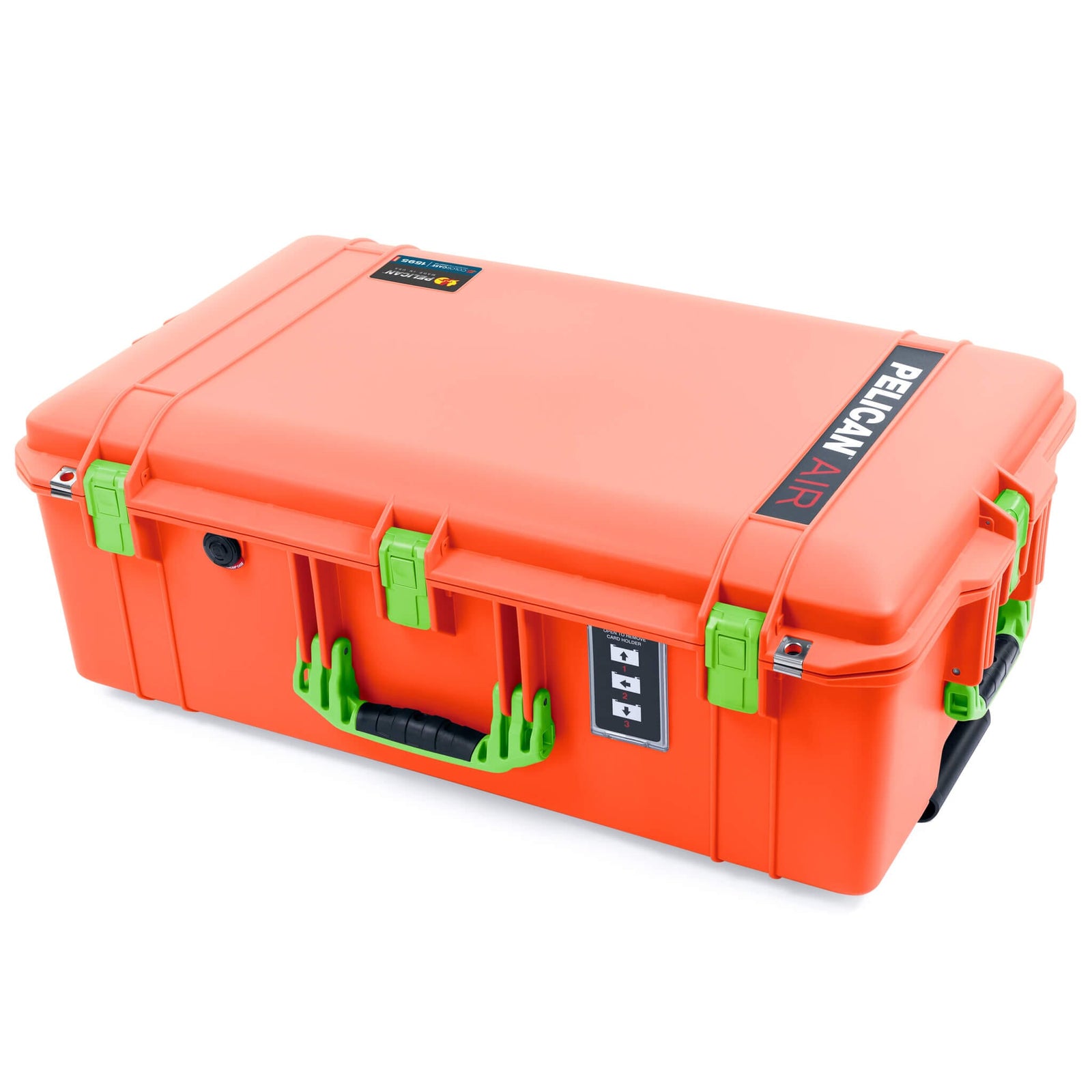 Pelican 1595 Air Case, Orange with Lime Green Handles & Latches ColorCase
