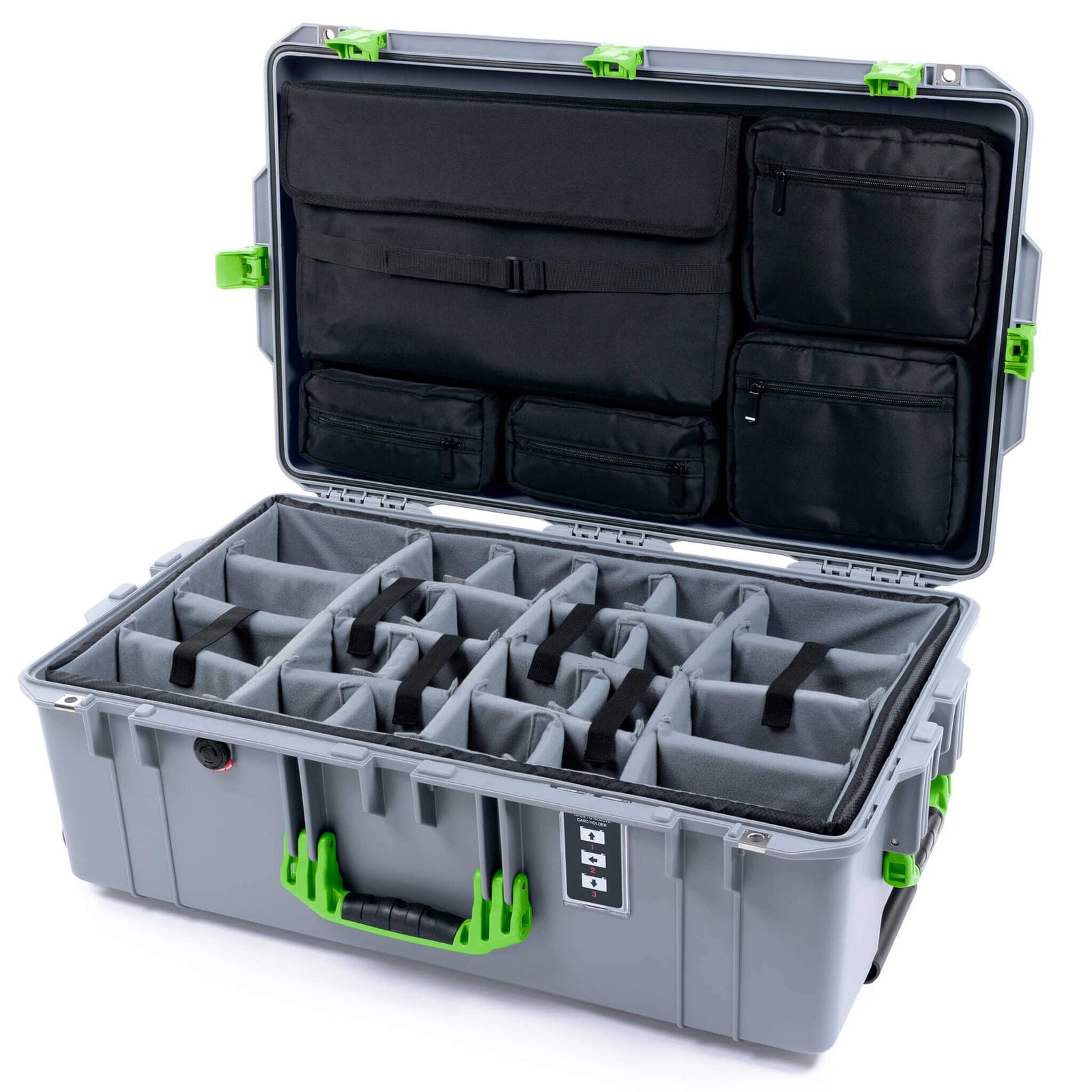 Pelican 1595 Air Case - Silver & Lime Green