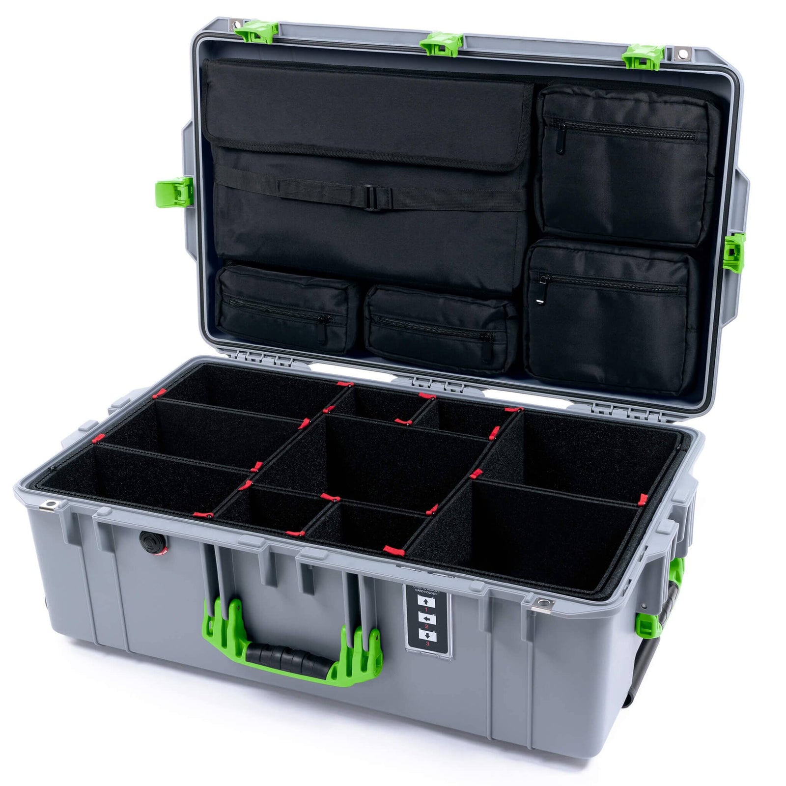 Pelican 1595 Air Case - Silver & Lime Green