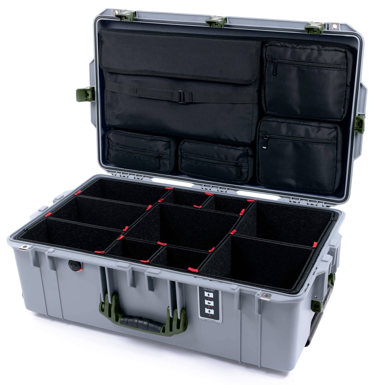 Pelican 1595 Air Case - Silver & OD Green