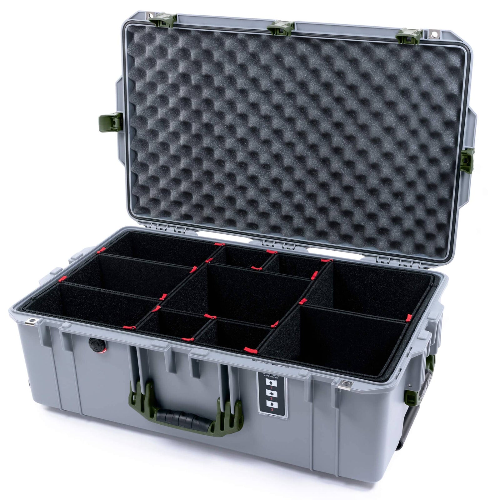 Pelican 1595 Air Case - Silver & OD Green
