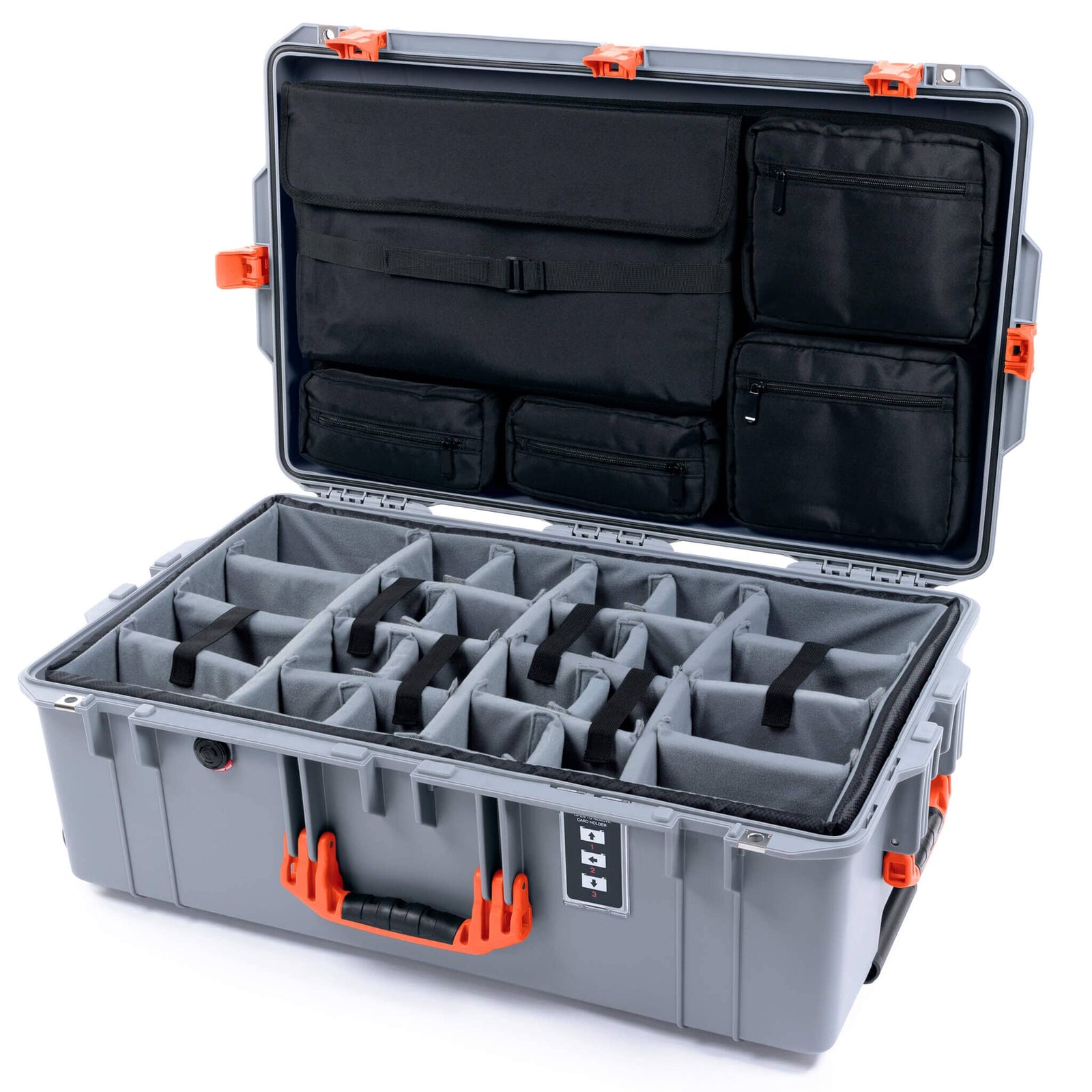 Pelican 1595 Air Case - Silver & Orange