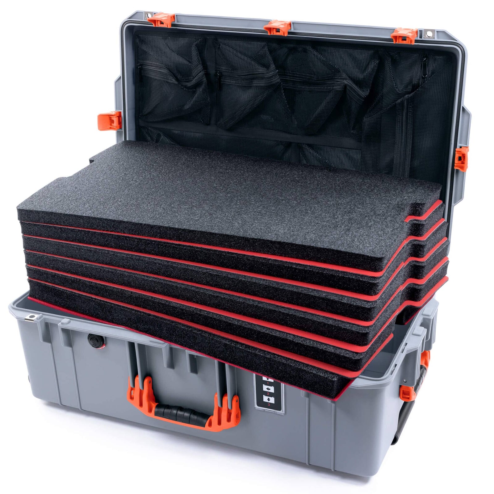 Pelican 1595 Air Case - Silver & Orange