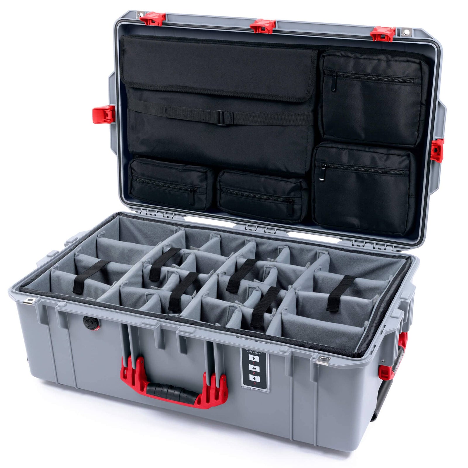 Pelican 1595 Air Case - Silver & Red