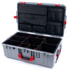Pelican 1595 Air Case, Silver with Red Handles & Push-Button Latches TrekPak Divider System with Laptop Computer Lid Pouch ColorCase 015950-0220-180-321