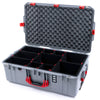 Pelican 1595 Air Case, Silver with Red Handles & Push-Button Latches TrekPak Divider System with Convoluted Lid Foam ColorCase 015950-0020-180-321