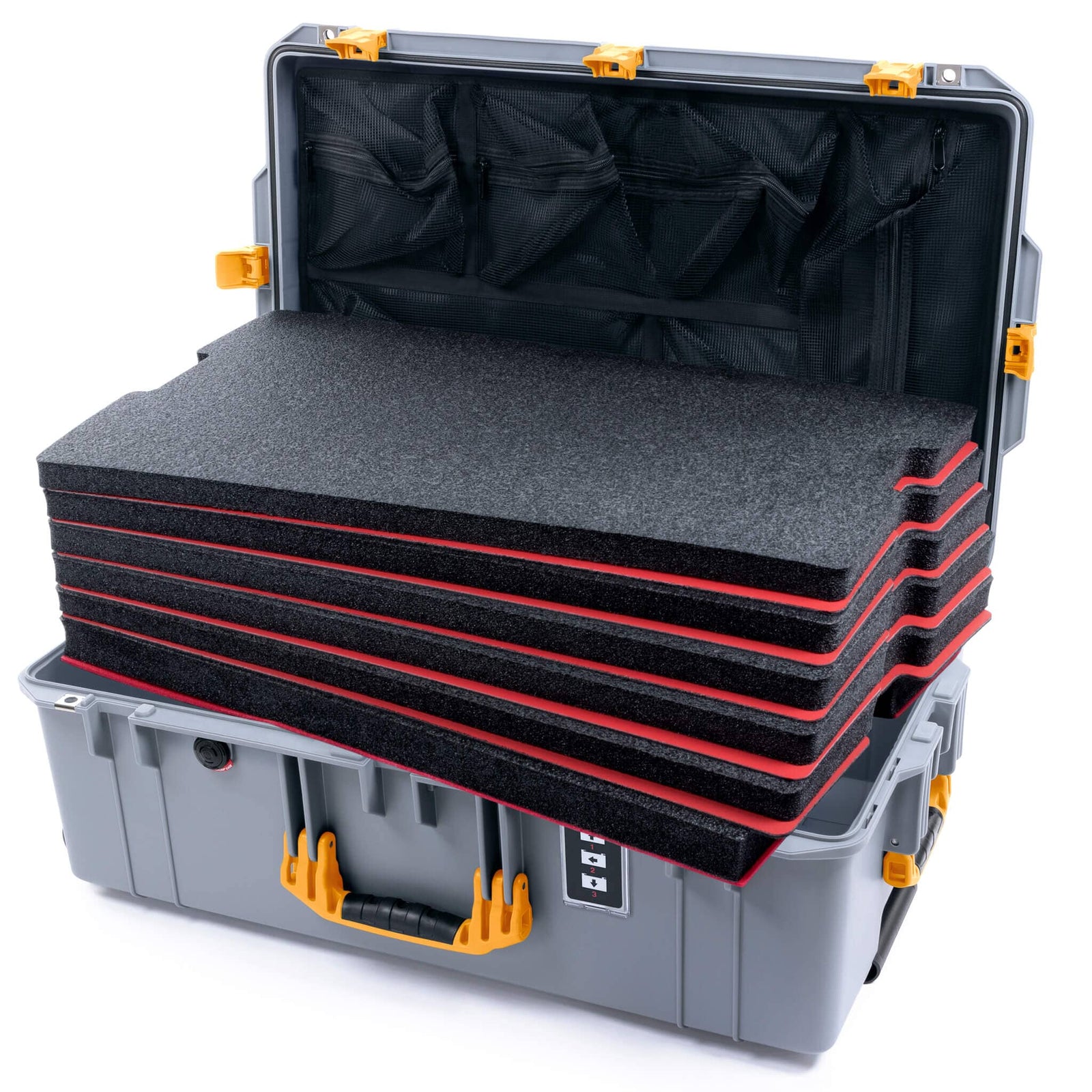 Pelican 1595 Air Case - Silver & Yellow