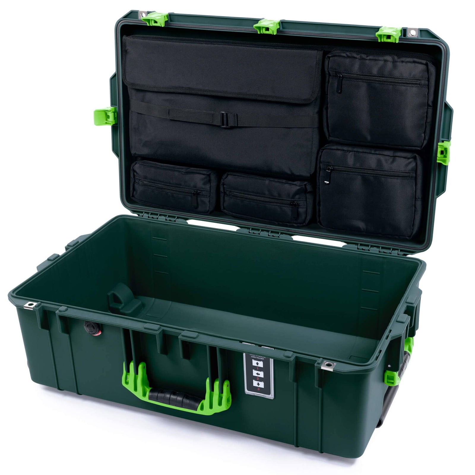 Pelican 1595 Air Case, Trekking Green with Lime Green Handles & Latches Laptop Computer Lid Pouch Only ColorCase 015950-0200-560-301