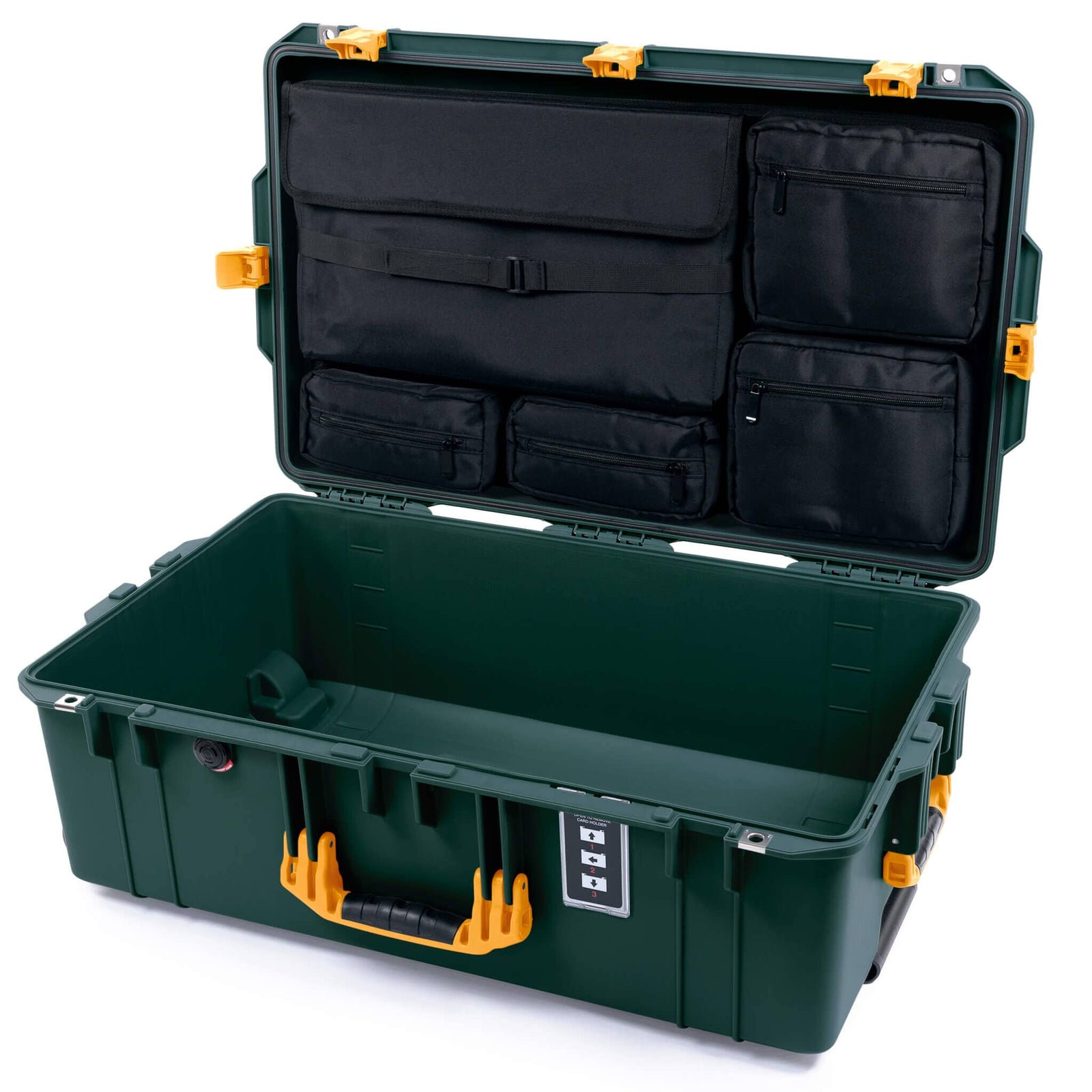 Pelican 1595 Air Case, Trekking Green with Yellow Handles & Latches Laptop Computer Lid Pouch Only ColorCase 015950-0200-560-241