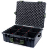Pelican 1600 Case, Black with OD Green Handle & Latches TrekPak Divider System with Convoluted Lid Foam ColorCase 016000-0020-110-130