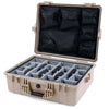 Pelican 1600 Case, Desert Tan Gray Padded Dividers with Mesh Lid Organizer ColorCase 016000-0170-310-310