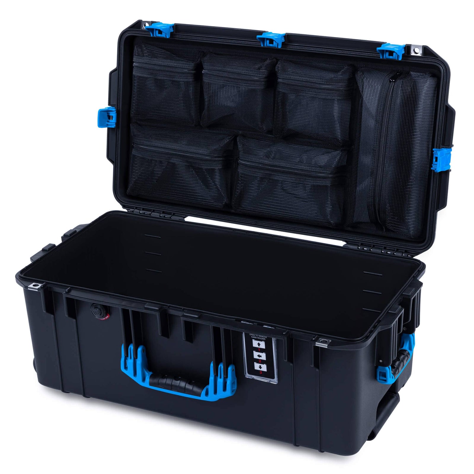 Pelican 1606 Air Case, Black with Blue Handles & Latches ColorCase