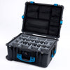 Pelican 1610 Case, Black with Blue Handles and Latches ColorCase