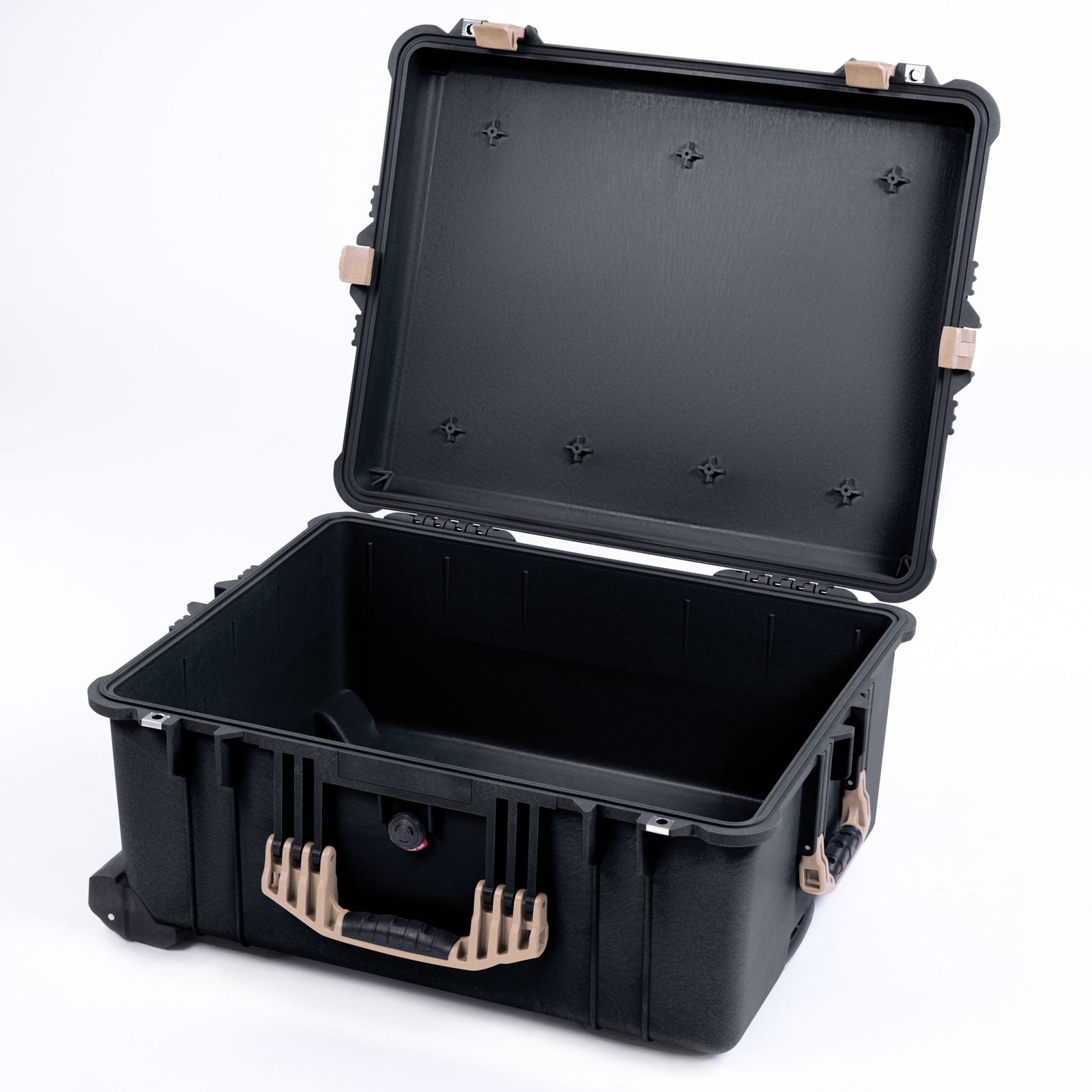 Pelican 1610 Case, Black with Desert Tan Handles and Latches - Empty
