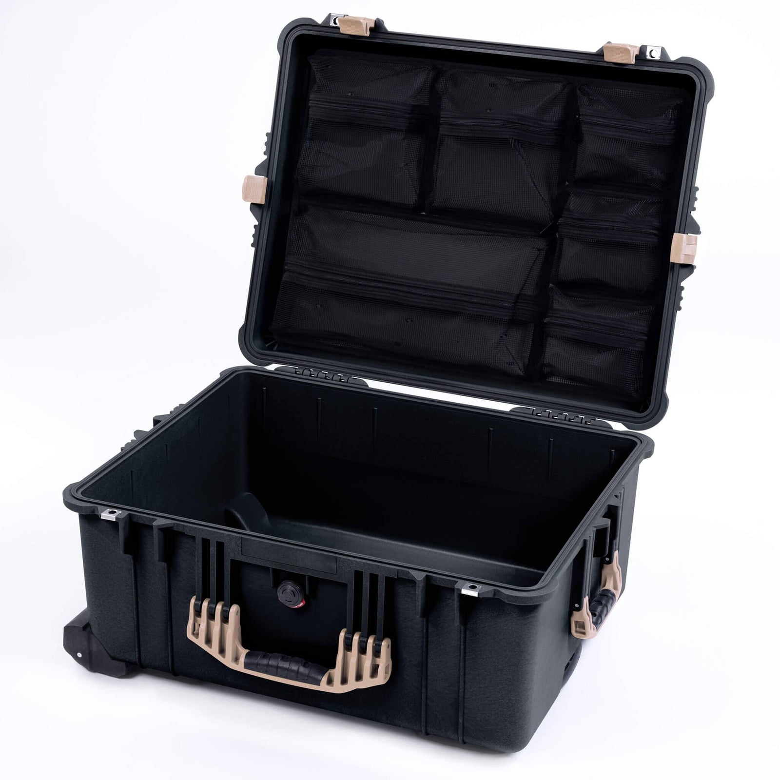 Pelican 1610 Case, Black with Desert Tan Handles and Latches ColorCase