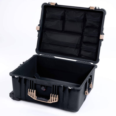 Pelican 1610 Case, Black with Desert Tan Handles and Latches ColorCase