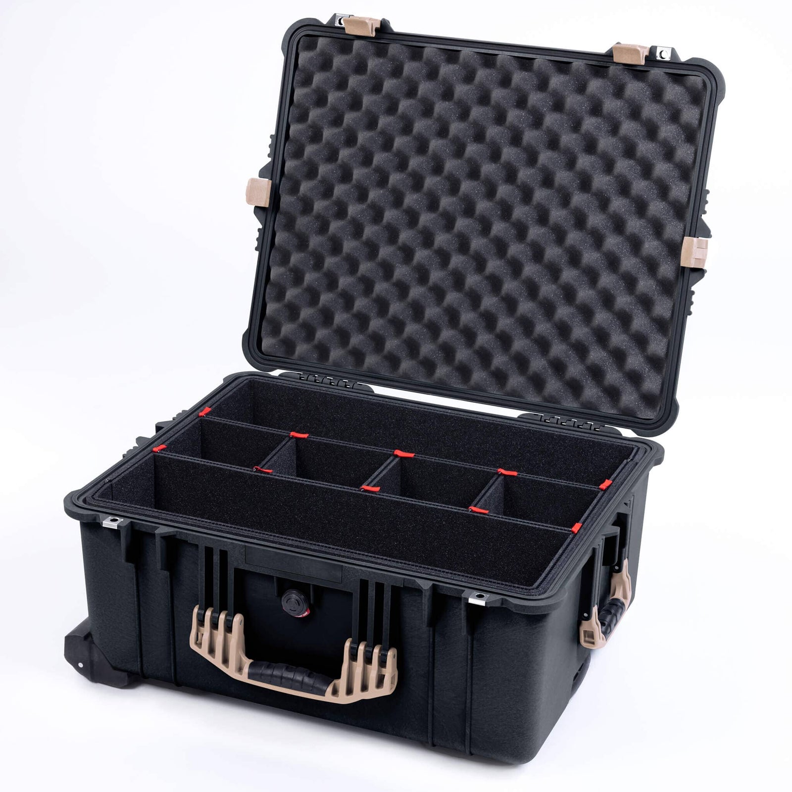 Pelican 1610 Case, Black with Desert Tan Handles and Latches ColorCase