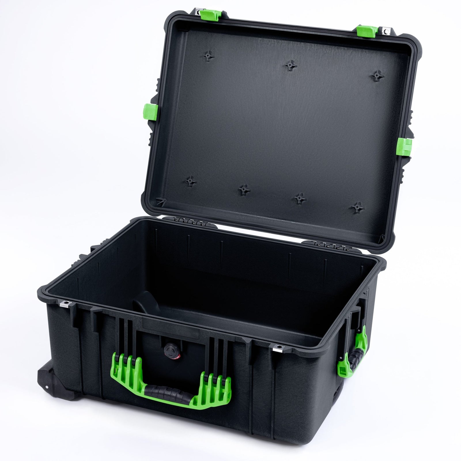 Pelican 1610 Case, Black with Lime Green Handles and Latches - Empty