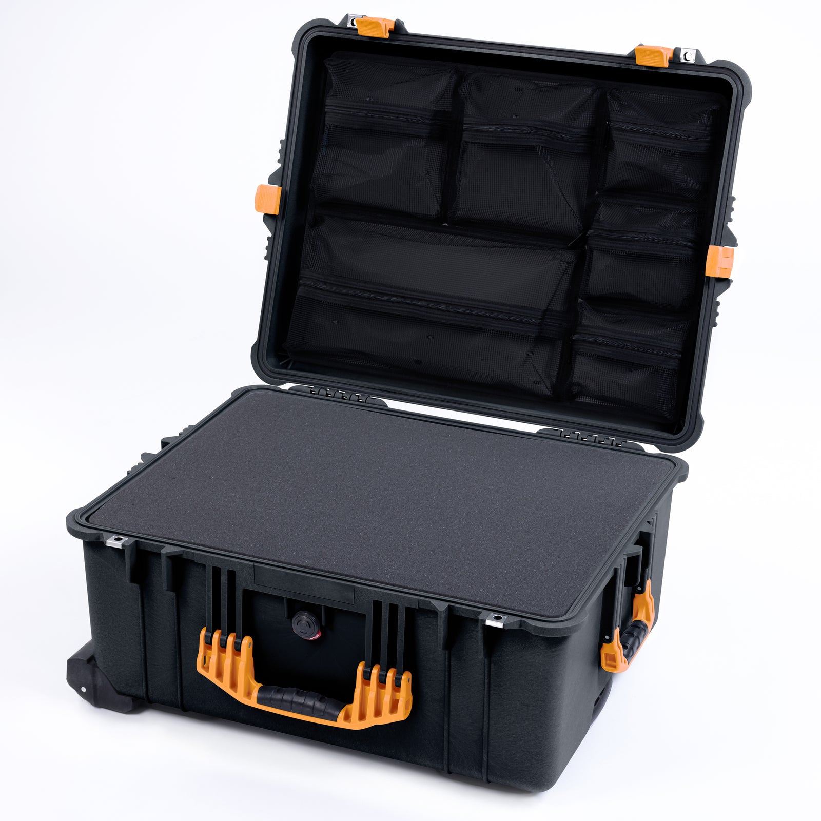Pelican 1610 Case, Black with Yellow Handles and Latches