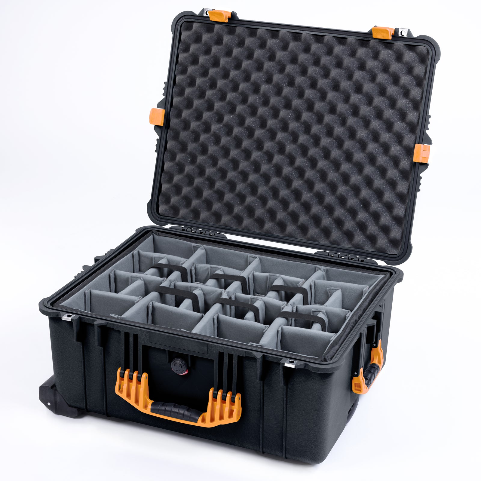 Pelican 1610 Case, Black with Yellow Handles and Latches