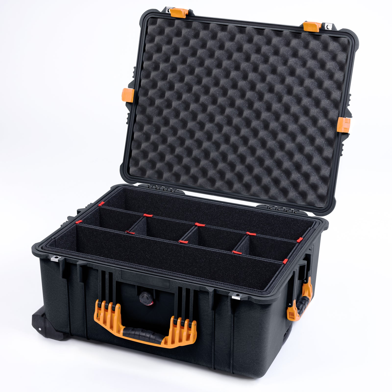 Pelican 1610 Case, Black with Yellow Handles and Latches
