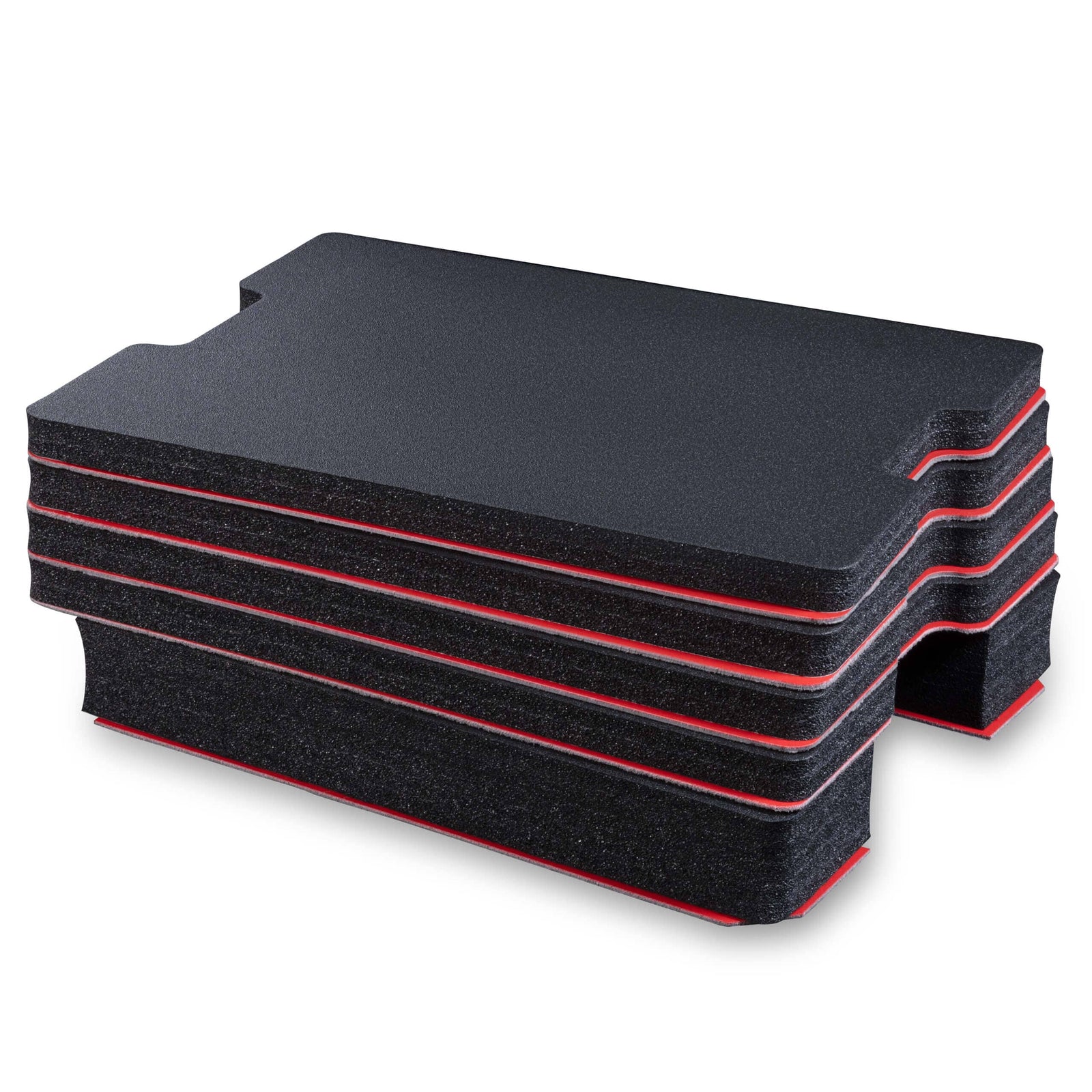 Pelican 1610 Tool Foam Kit (Set of 5 Black Foam Inserts with Red Plastic Backing) ColorCase