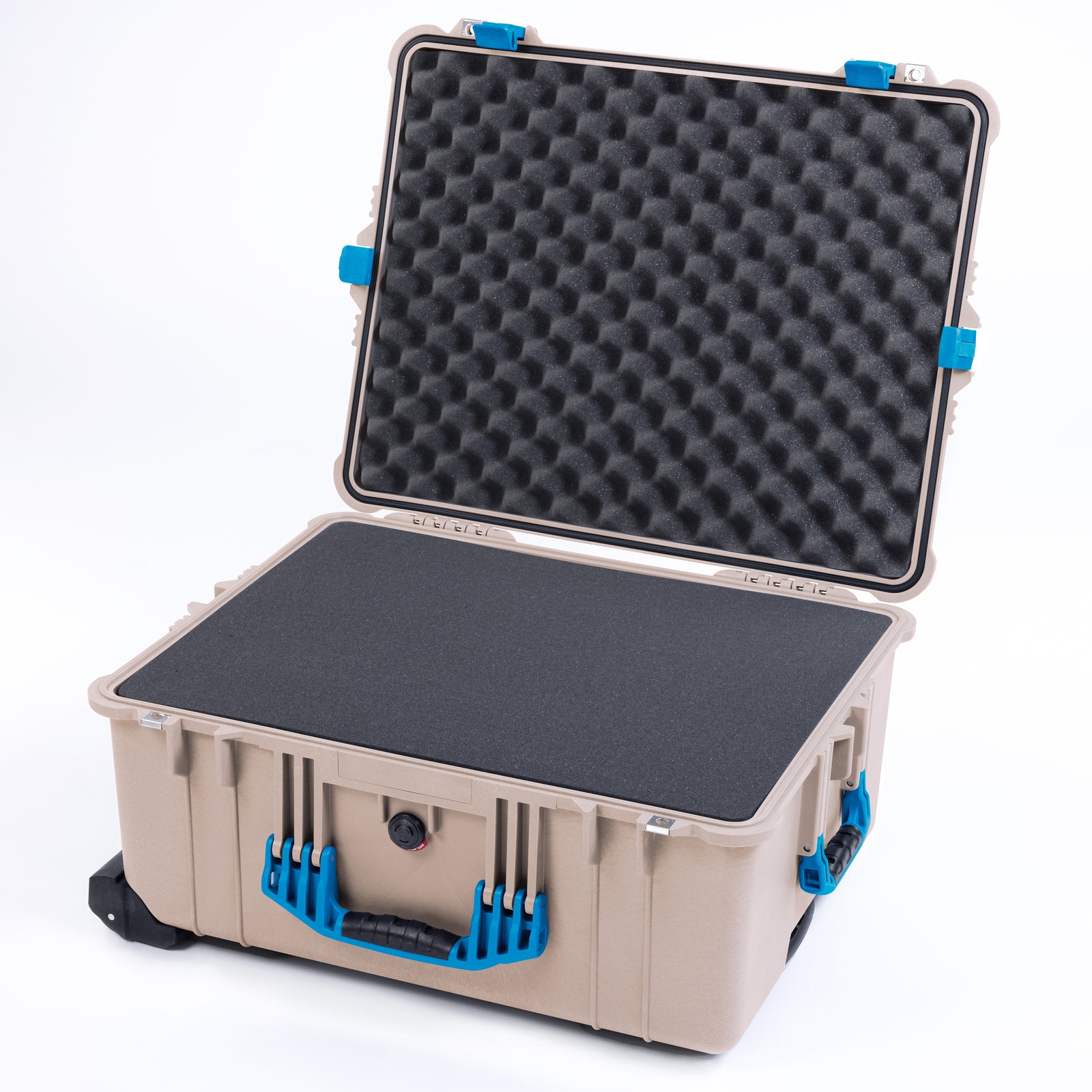 Pelican 1610 Case, Desert Tan with Blue Handles and Latches ColorCase