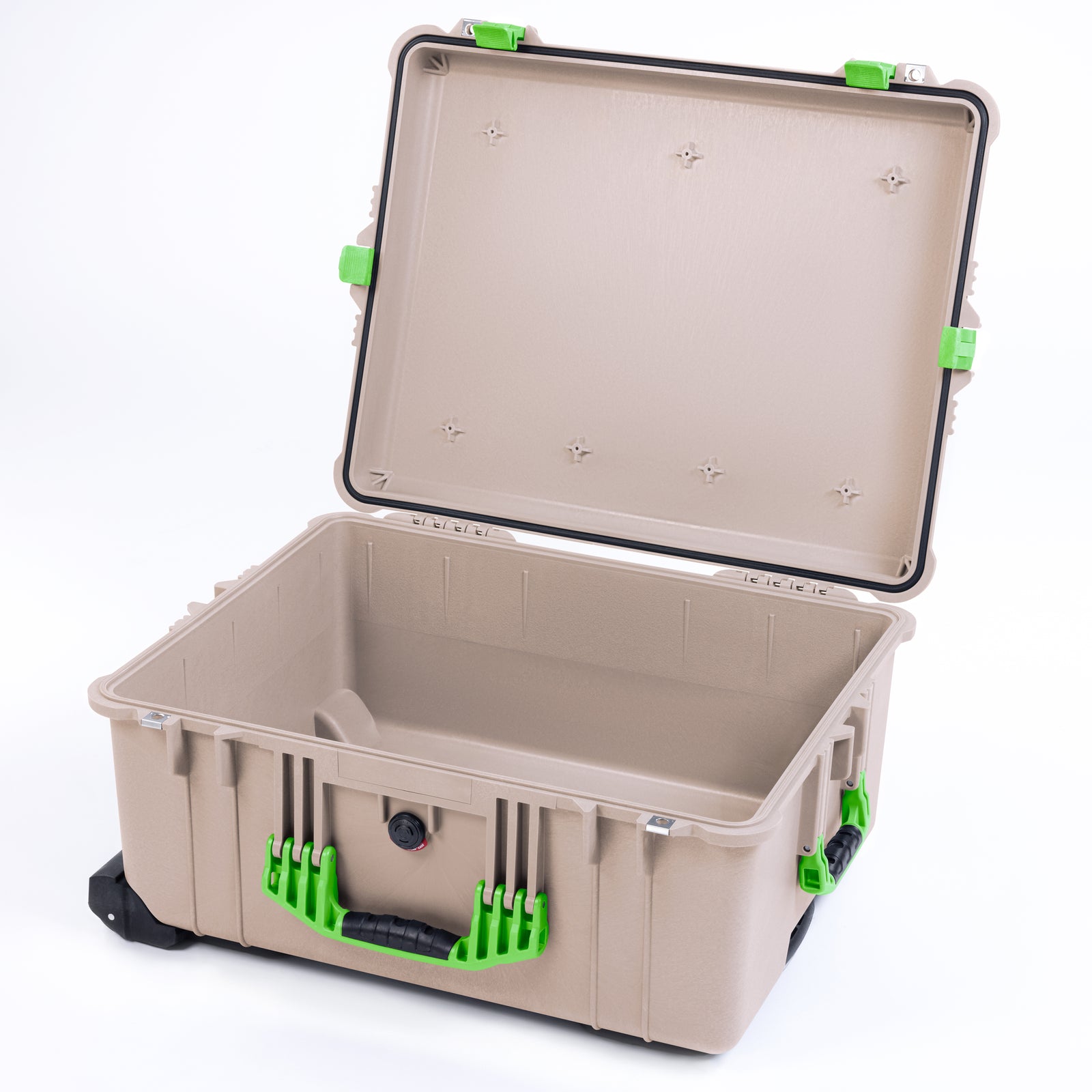 Pelican 1610 Case, Desert Tan with Lime Green Handles and Latches ColorCase