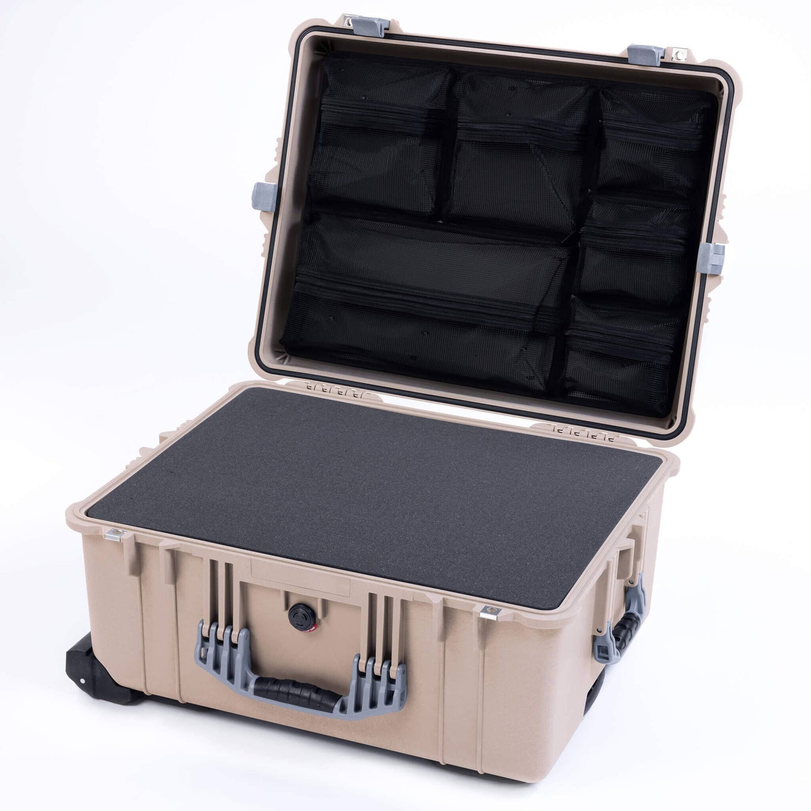 Pelican 1610 Case, Desert Tan with Silver Handles and Latches ColorCase