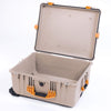 Pelican 1610 Case, Desert Tan with Yellow Handles and Latches ColorCase