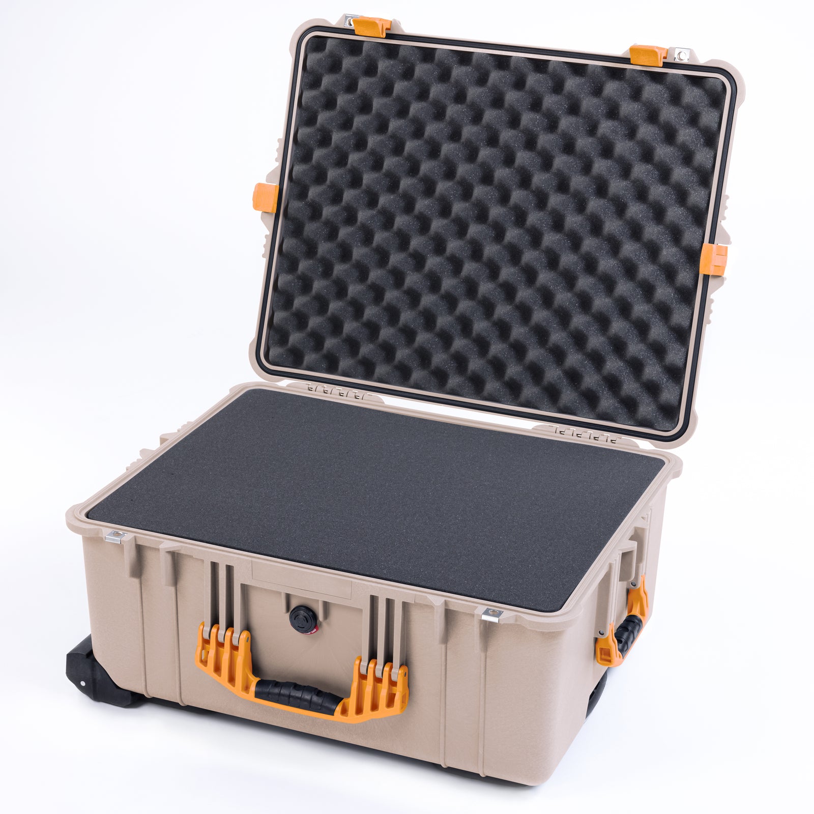 Pelican 1610 Case, Desert Tan with Yellow Handles and Latches ColorCase