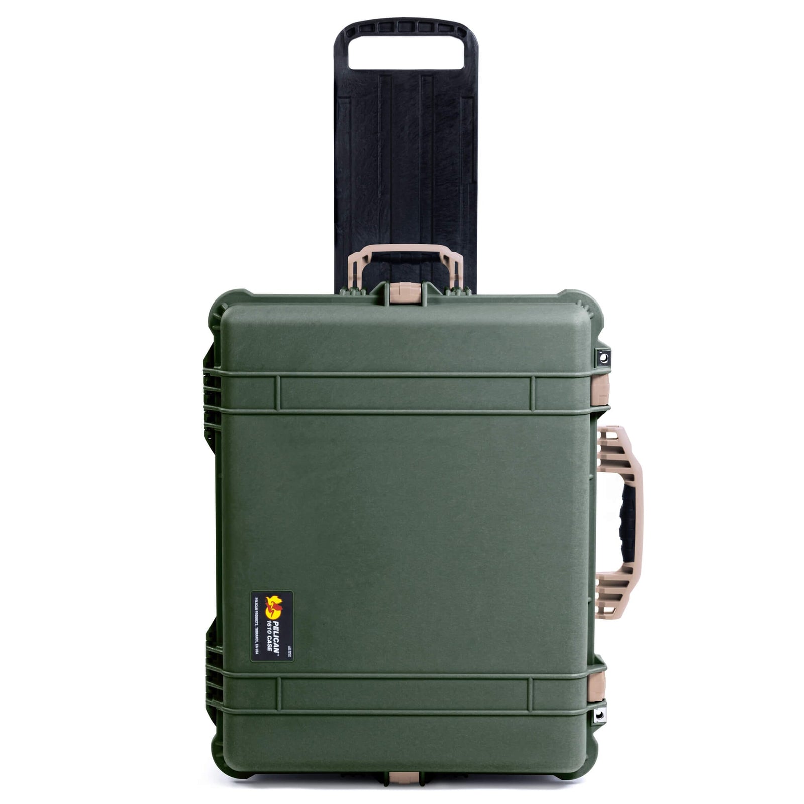 Pelican 1610 Case, OD Green with Desert Tan Handles and Latches - Empty