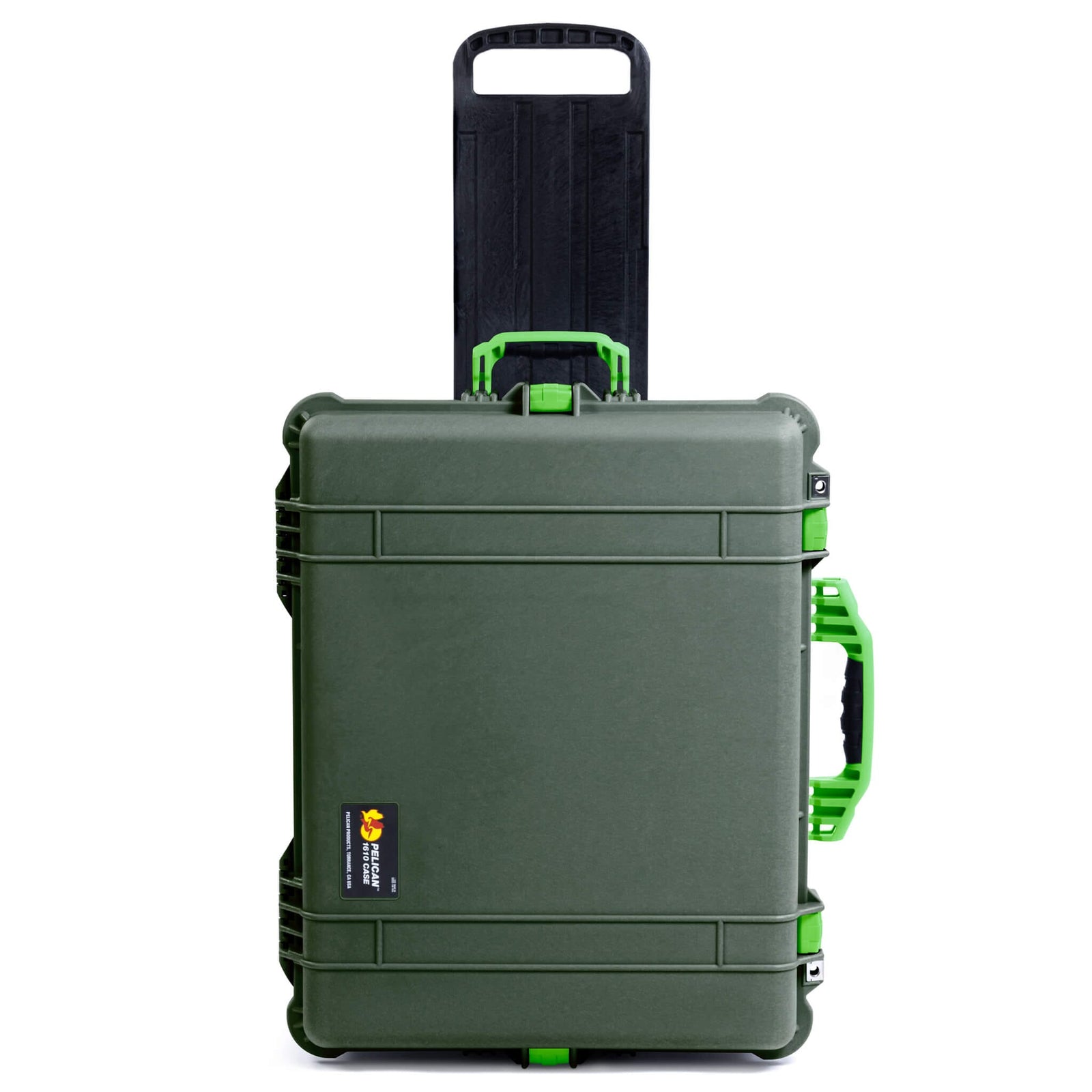 Pelican 1610 Case, OD Green with Lime Green Handles and Latches - Empty