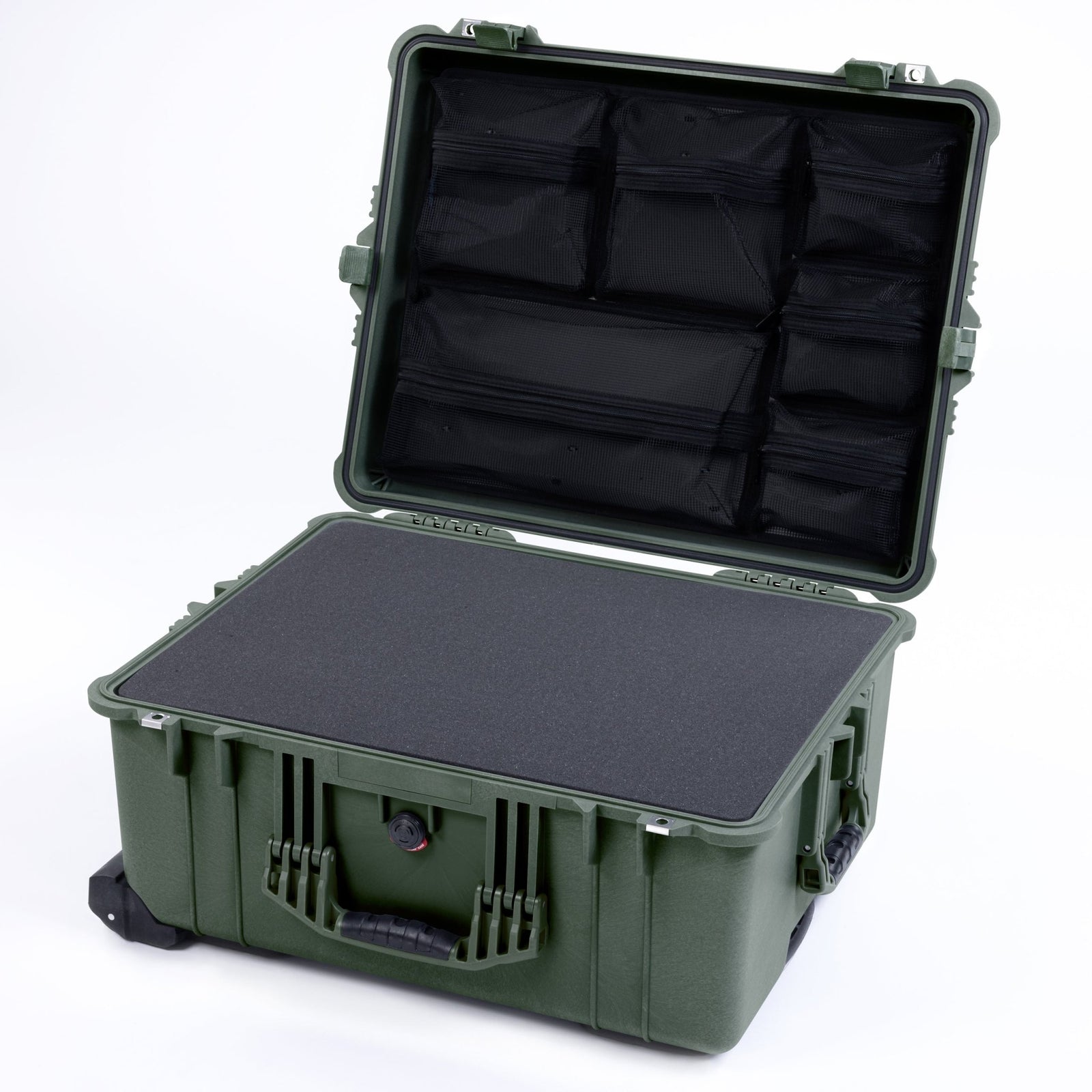 Pelican 1610 Case, OD Green - Pick & Pluck Foam / Mesh Lid Organizer