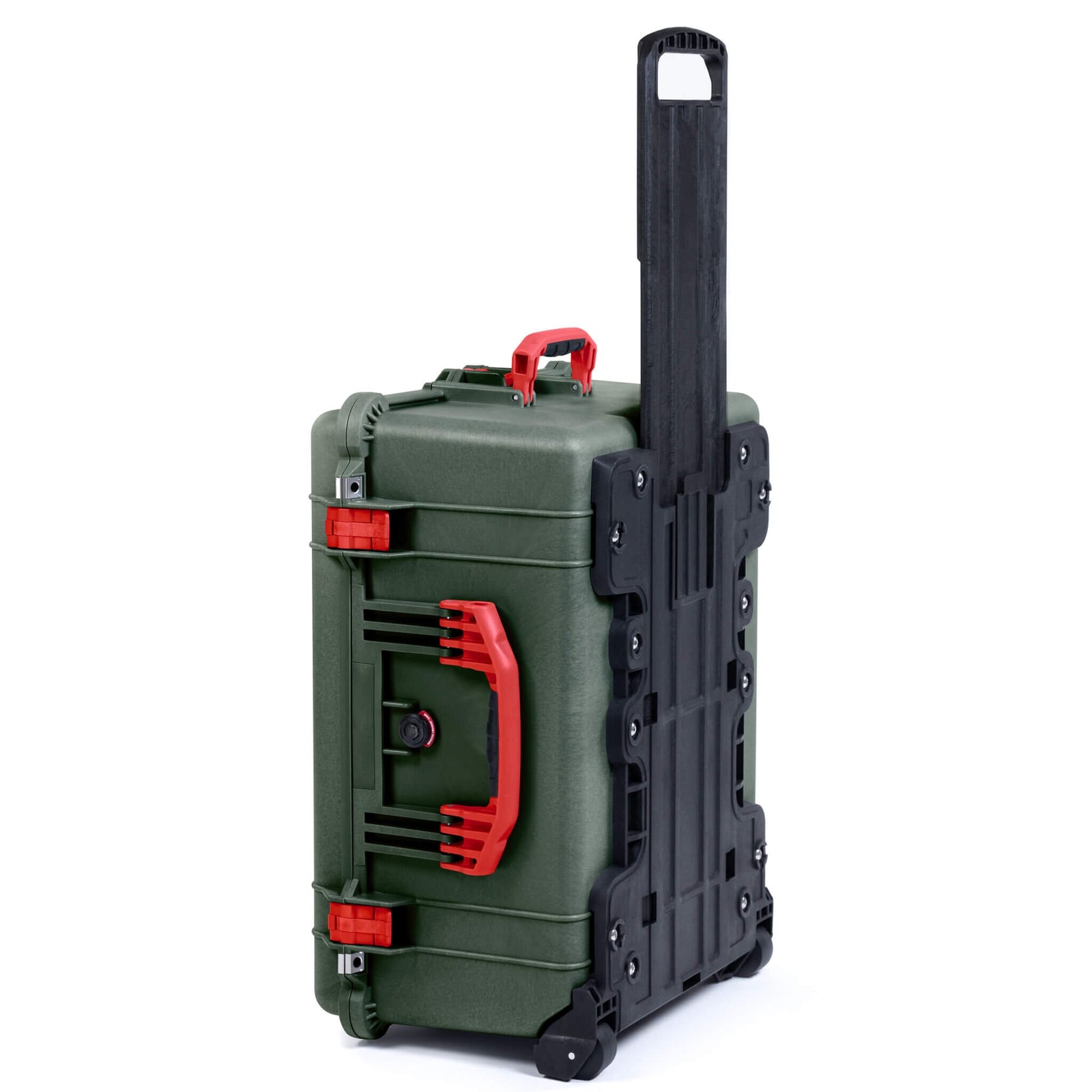 Pelican 1610 Case, OD Green with Red Handles and Latches - Empty