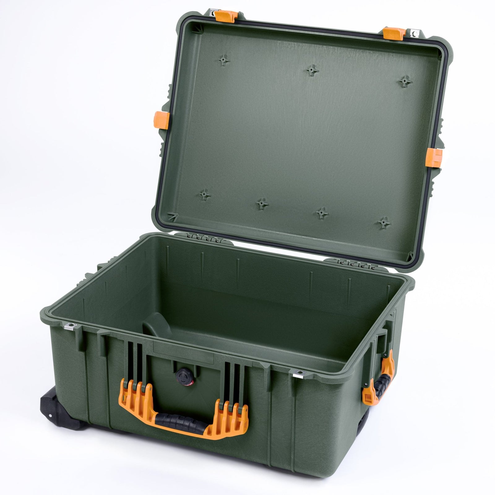 Pelican 1610 Case, OD Green with Yellow Handles and Latches - Empty